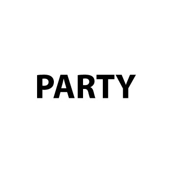 Sticker met tekst Party