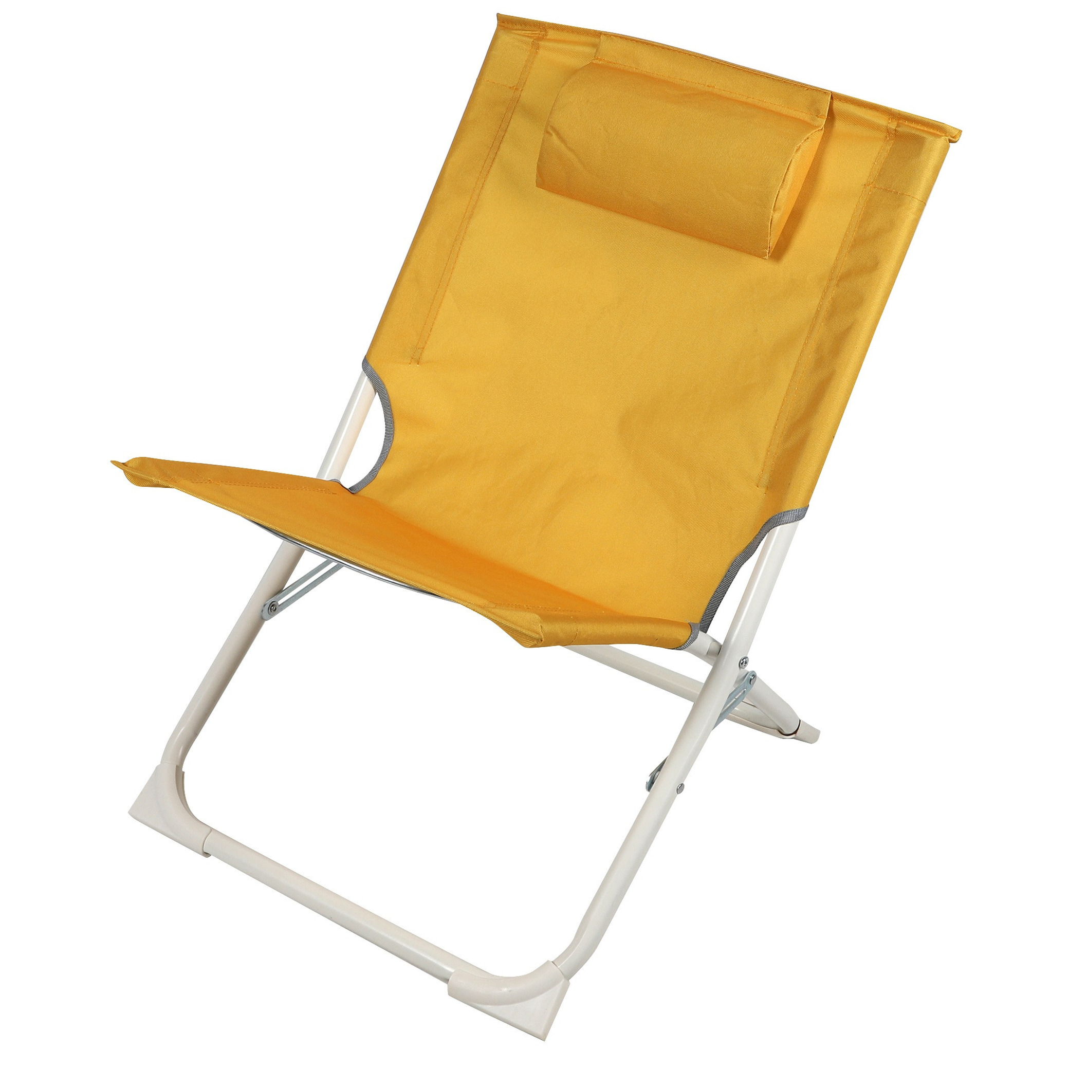 Sunnydays camping-strand stoel aluminium inklapbaar geel L49 x B62 x H61 cm