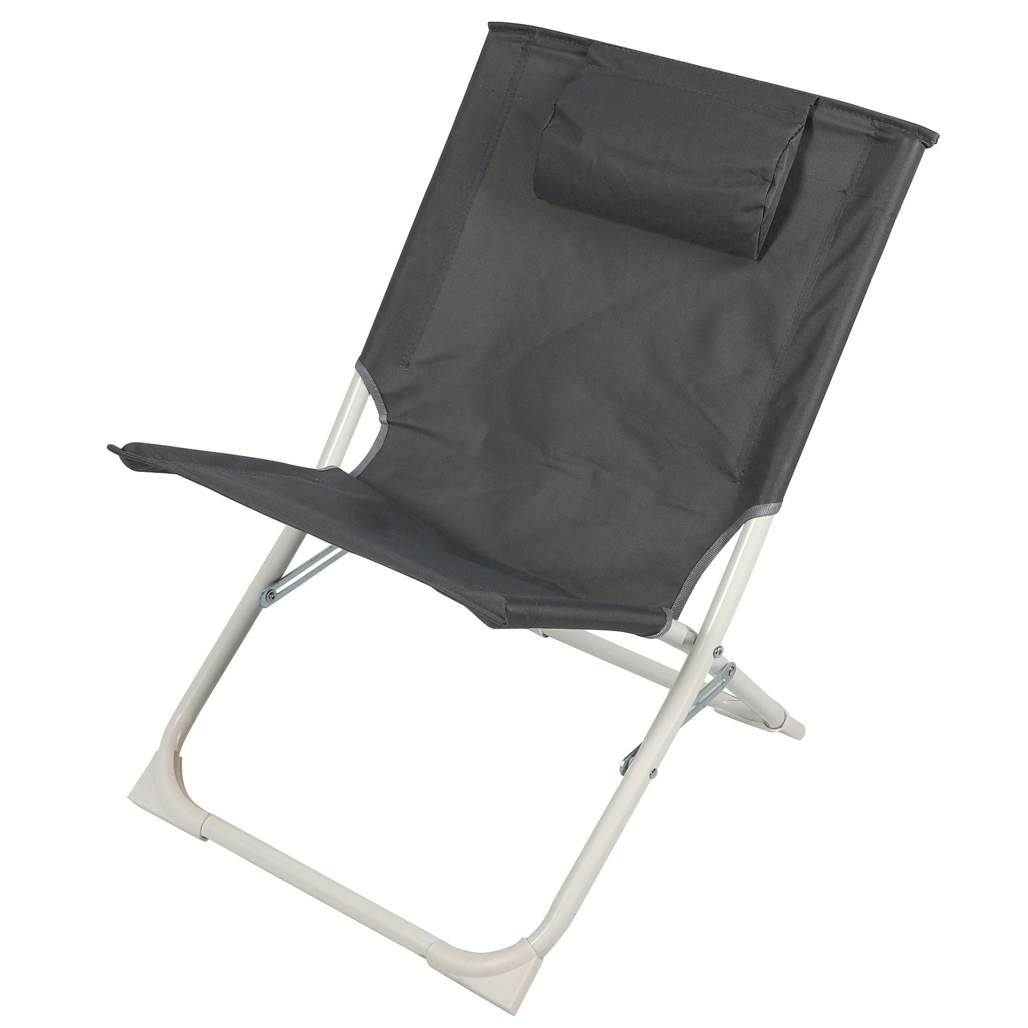 Sunnydays camping-strand stoel aluminium inklapbaar grijs L49 x B62 x H61 cm