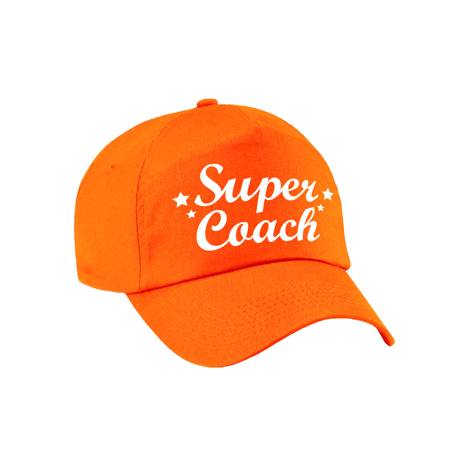 Super coach cadeau pet -cap oranje voor volwassenen
