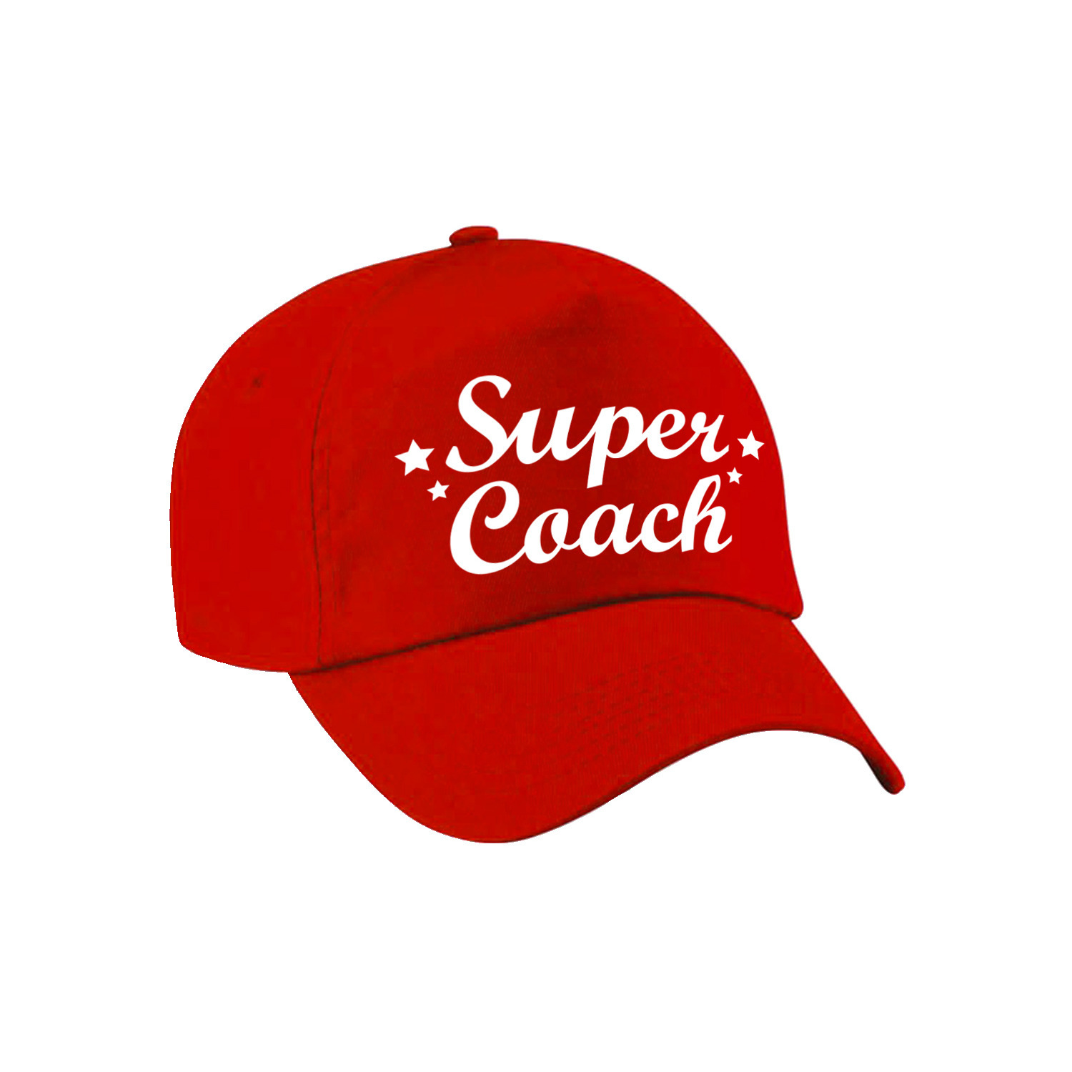 Super coach cadeau pet -cap rood voor volwassenen