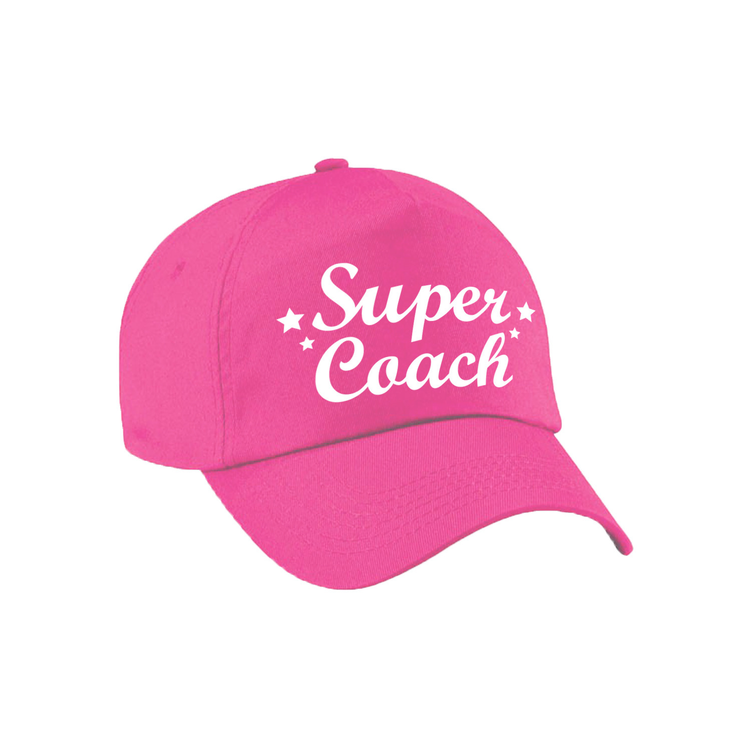 Super coach cadeau pet -cap roze voor volwassenen