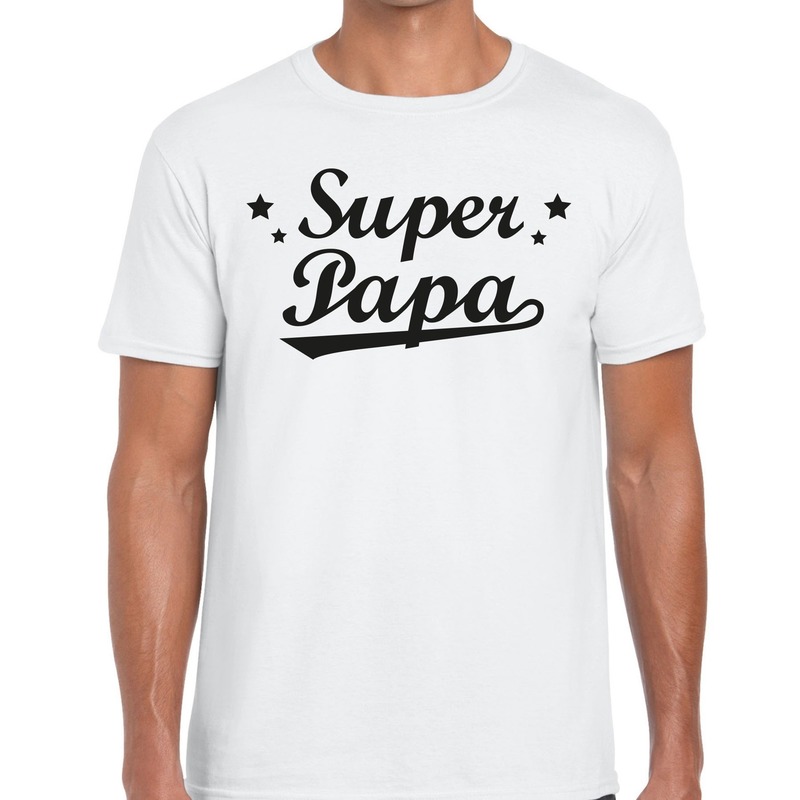 Super papa cadeau t-shirt wit voor heren