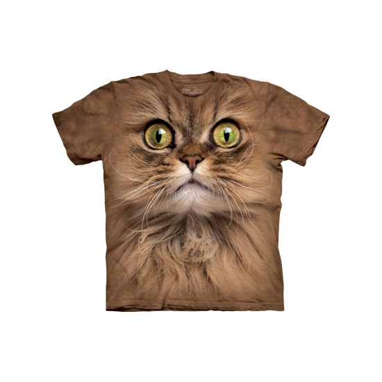 T-shirt bruine kat met groene ogen