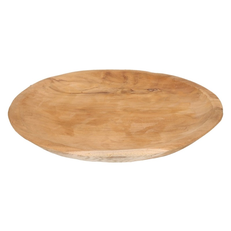 Teak houten serveerschaal-serveerblad 38 cm