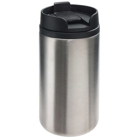 Thermosbeker-warmhoudbeker metallic zilver 290 ml