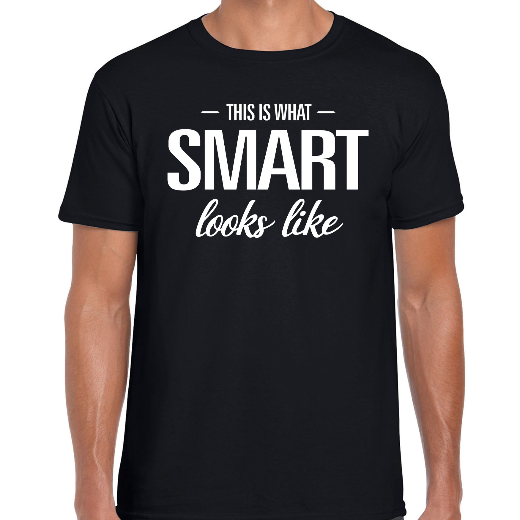 This is what Smart looks like fun tekst t-shirt zwart heren