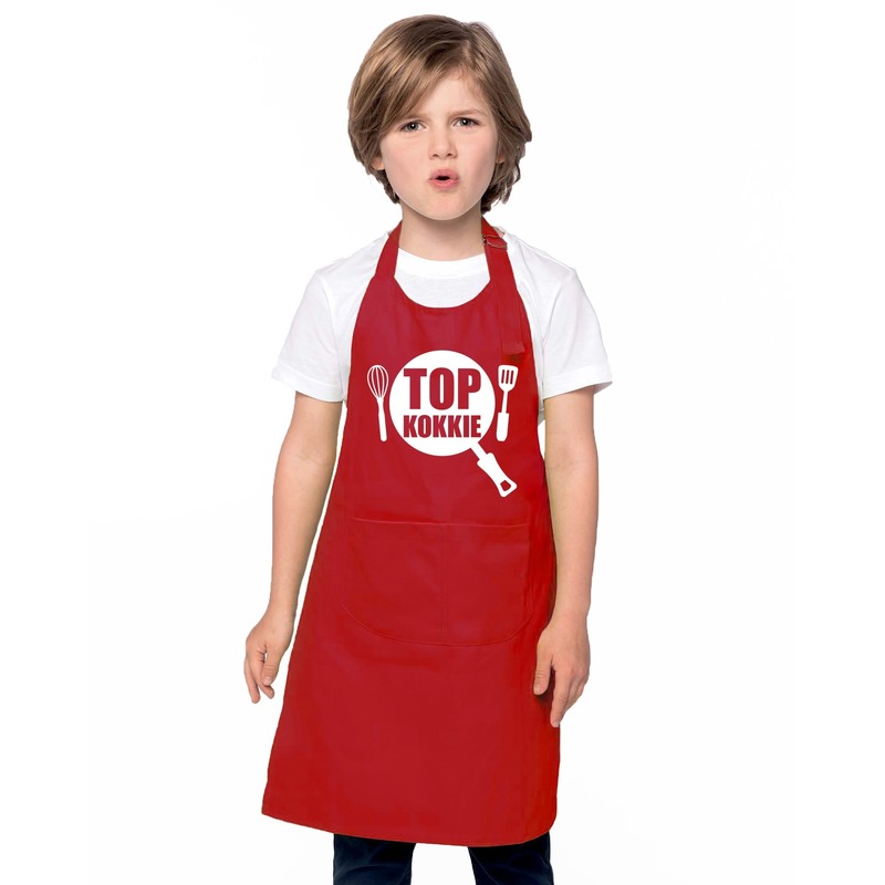 Top kokkie keukenschort rood kinderen