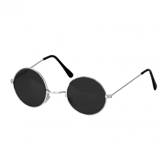 Toppers Hippie-flowerpower verkleed bril met ronde glazen zwart