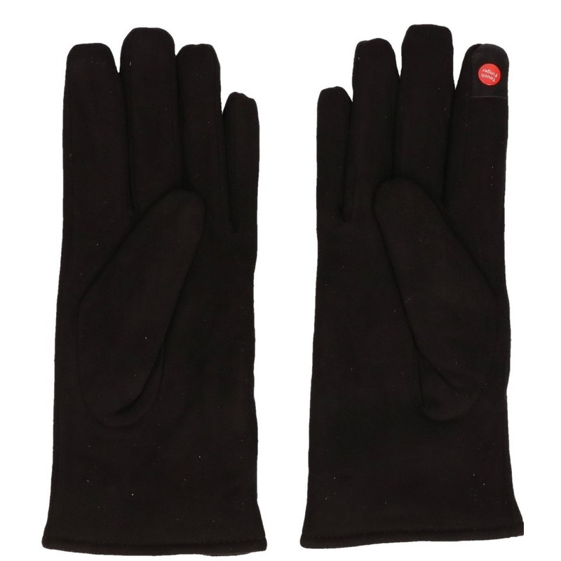 Touchscreen handschoenen zwart suede voor dames