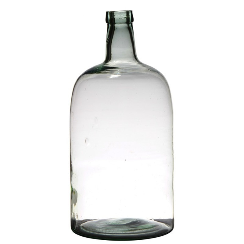 Transparante luxe stijlvolle flessen vaas-vazen van glas B19 x H40 cm