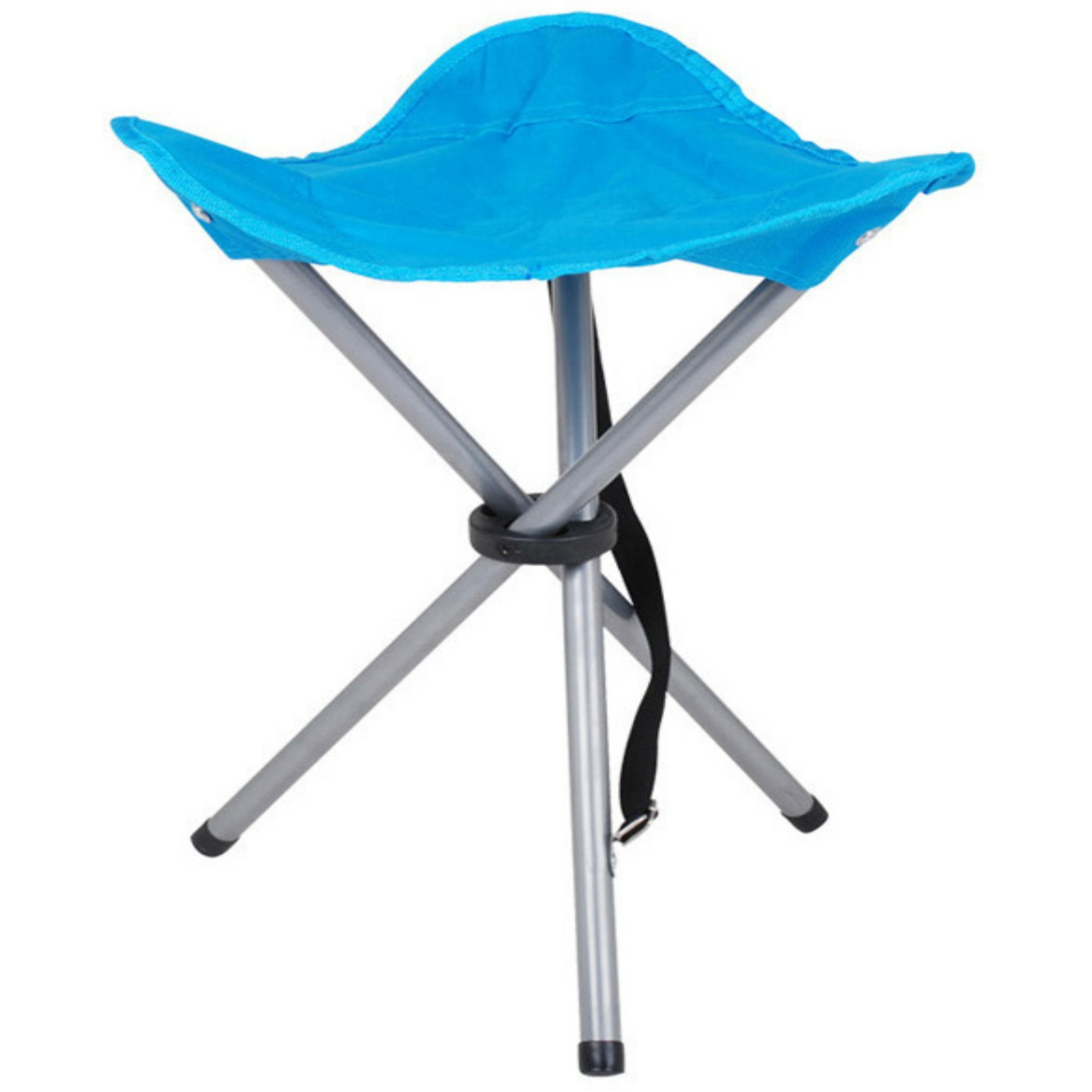 Urban Living bijzet krukje-stoeltje Opvouwbaar Camping-outdoor D32 x H43 cm Blauw