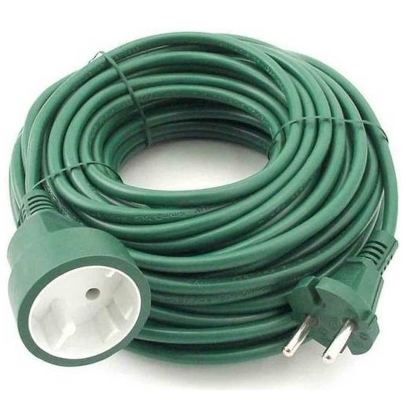 Verlengsnoer-kabel groen 20 meter binnen-buiten