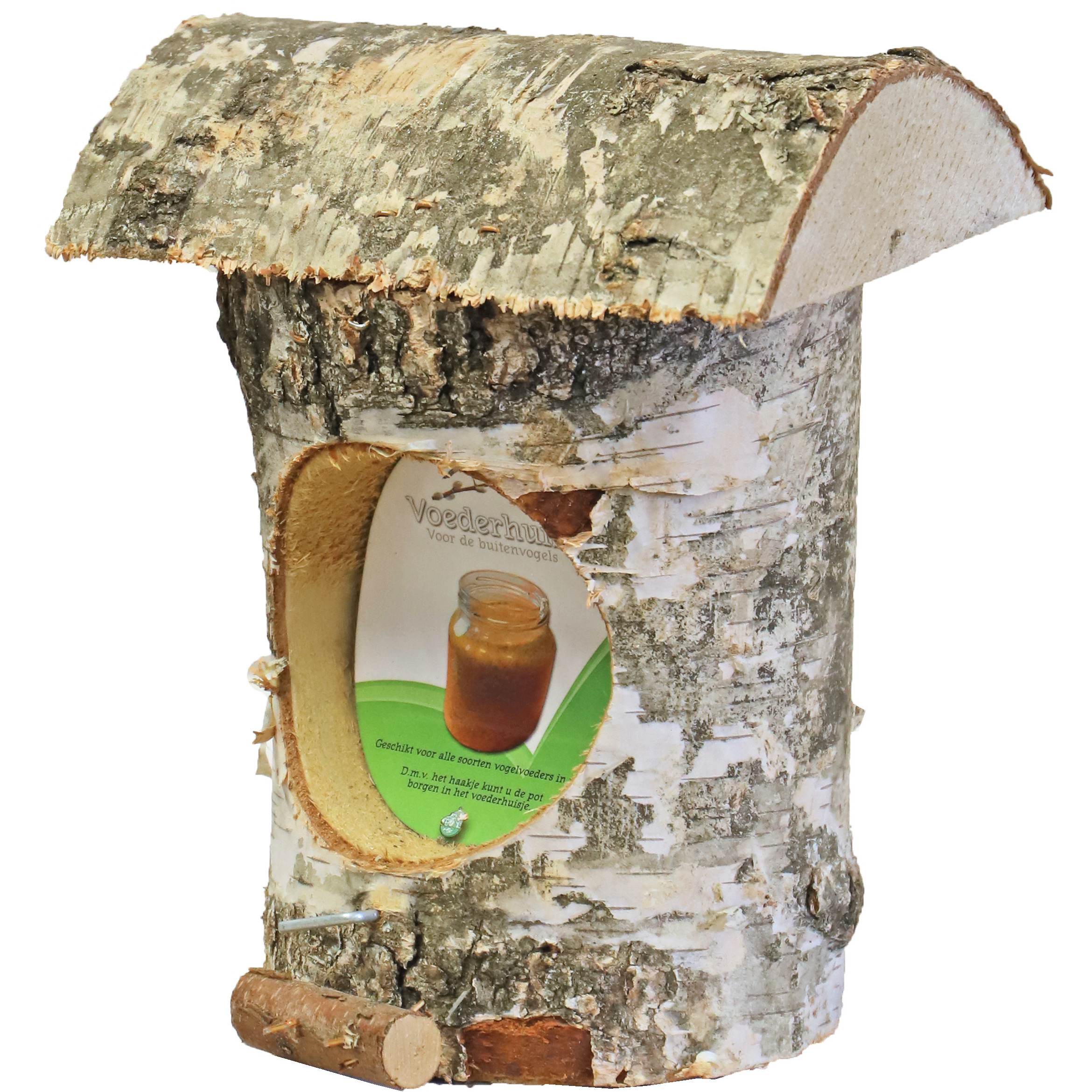Vogelhuisje-voederhuisje-pindakaashuisje berkenhout 27 cm
