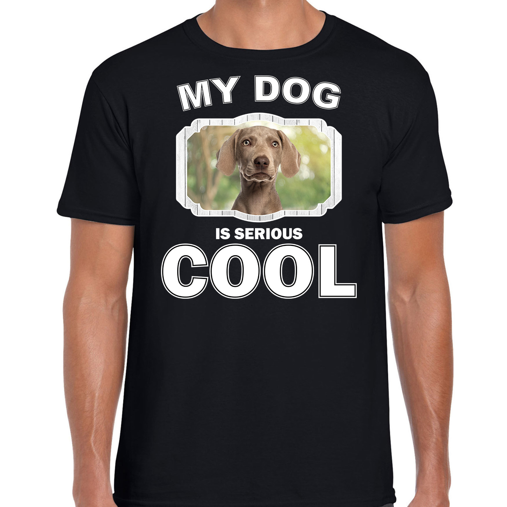 Weimaraner honden t-shirt my dog is serious cool zwart voor heren