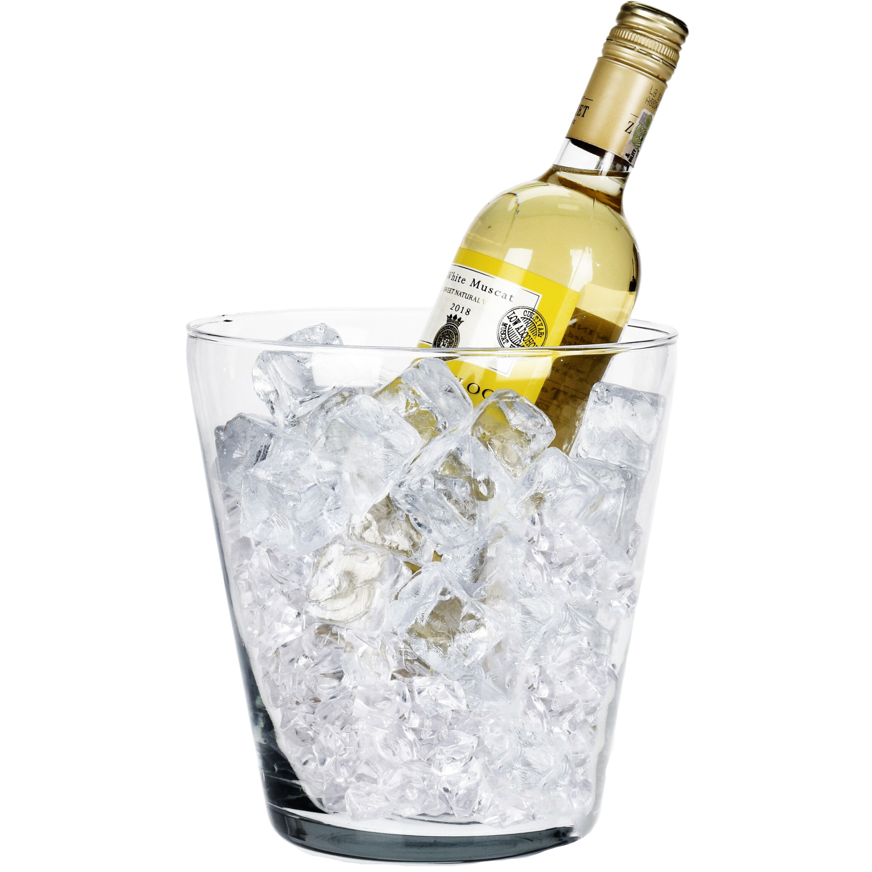 Wijnfles koeler-wijnkoeler transparante glas 19 x 20 cm