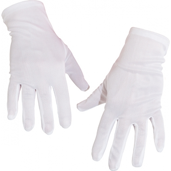 Witte verkleed handschoenen kort voor volwassenen