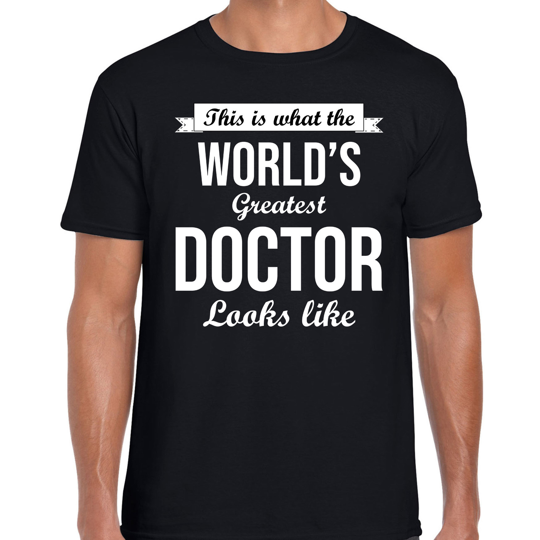 Worlds greatest doctor t-shirt zwart heren Werelds grootste dokter cadeau
