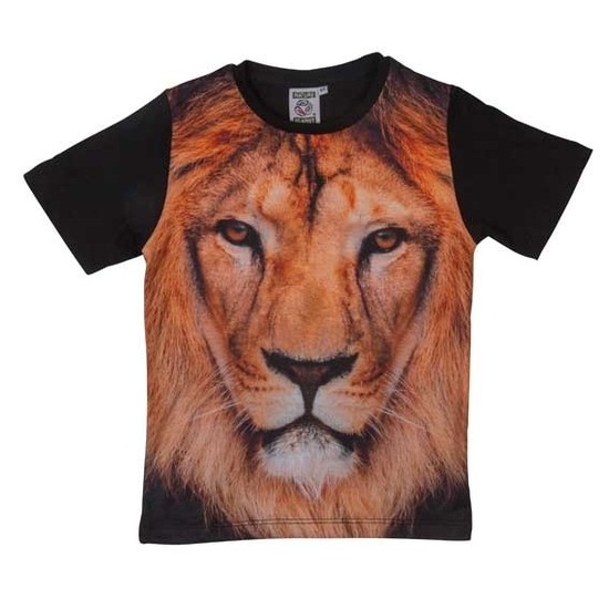 Zwart t-shirt met leeuw voor kinderen