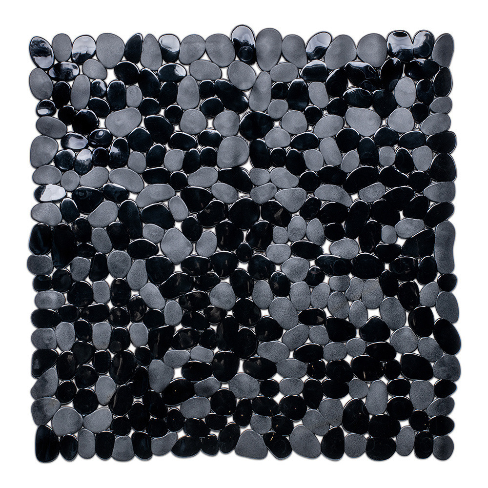 Zwarte anti-slip douche mat 53 x 53 cm vierkant