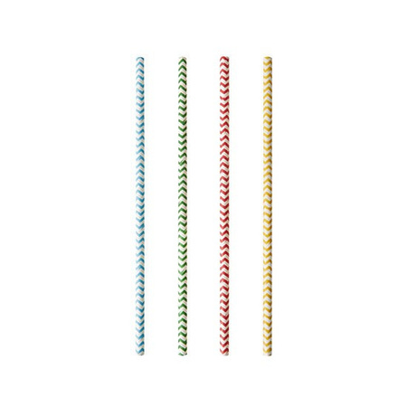 Set including 6x longdrink glasses and 100x paper straws - 310 ml