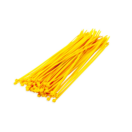 Kabelbinders/tie-wraps pakket geel 400x stuks in 2 verschillende formaten