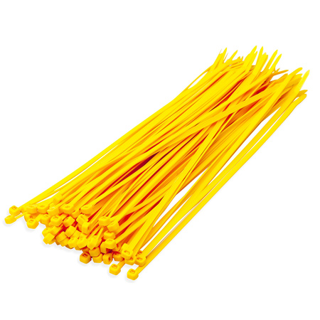 Kabelbinders/tie-wraps pakket geel 400x stuks in 2 verschillende formaten