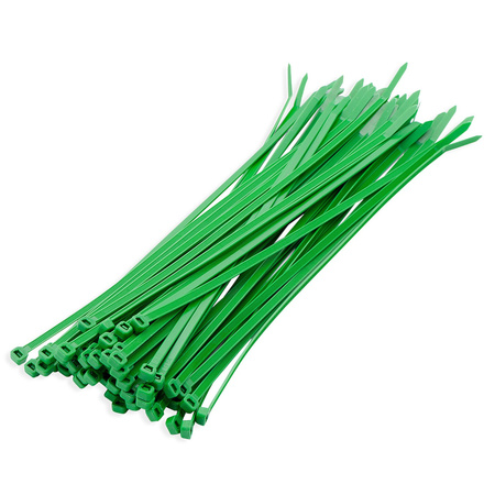 100x cable ties / cable ties nylon green 20 x 0,36 cm