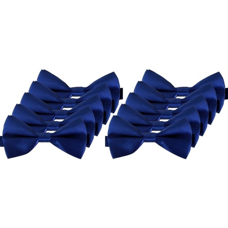 10x Blue fancy dress bow ties 12 cm for women/men