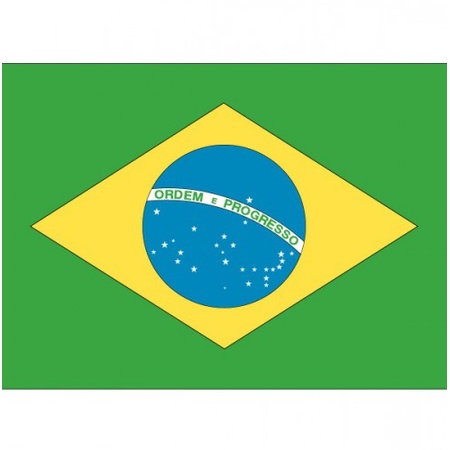 10x Vlag Brazilie stickers 10 cm