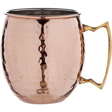 4x Cocktail mug/glasses Moscow Mule 500 ml with 4 stainless steel straws