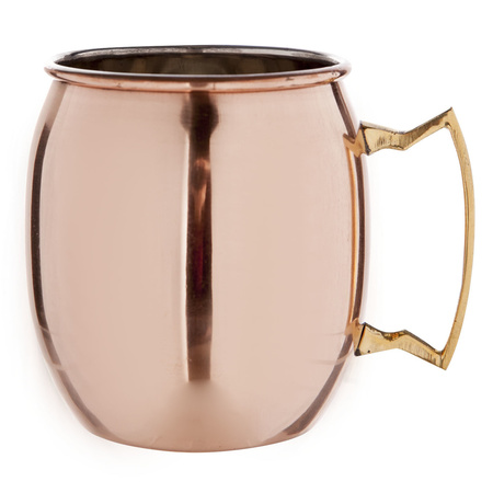  4x Cocktail mugs/glasses Moscow Mule 450 ml copper with 4 straws