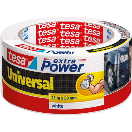 1x Tesa universal tape Extra Power white 25 mtr x 5 cm