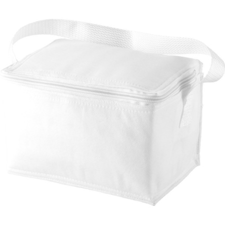 1x White mini cooler bags 20 cm for 6/sixpack cans 3.5 liter