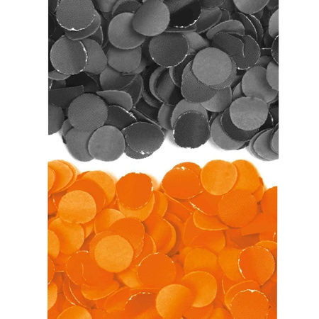 2 kilo oranje en zwarte papier snippers confetti mix set feest versiering