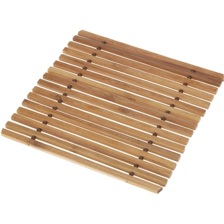 2x Pannen onderzetter bamboe 18 cm