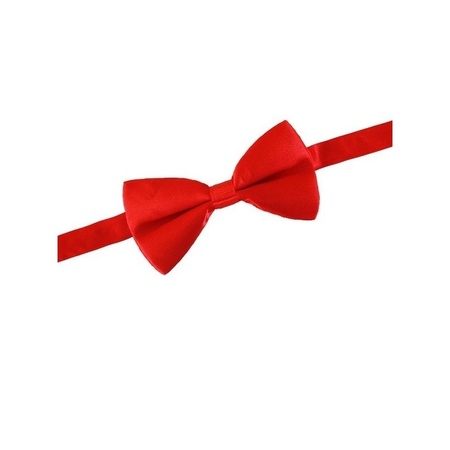 2x Red fancy dress bow ties 12 cm for women/men