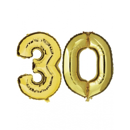 30 year foli balloons gold
