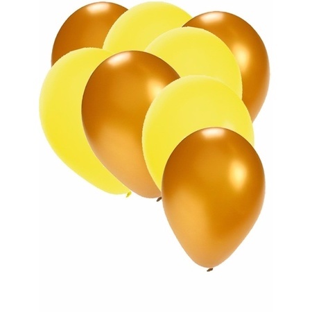 30x ballonnen - 27 cm - goud / gele versiering