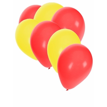 30x ballonnen geel en rood