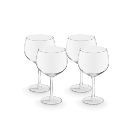 4x Cocktailglasses for 650 ml Gin Tonic with 4x stainless steel straws