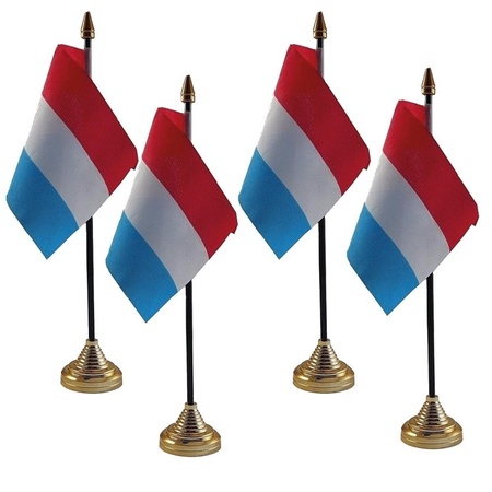 4x Netherlands table flag 10 x 15 cm with base