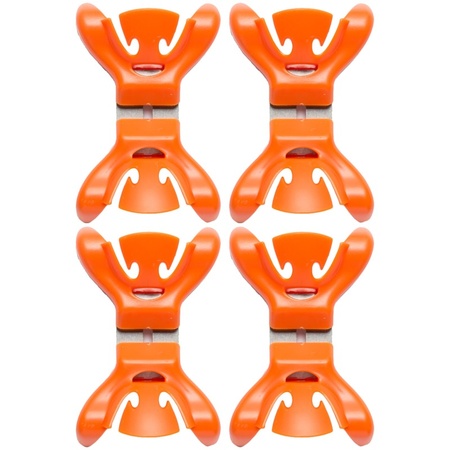 4x Garland/decorations hanging clamps orange