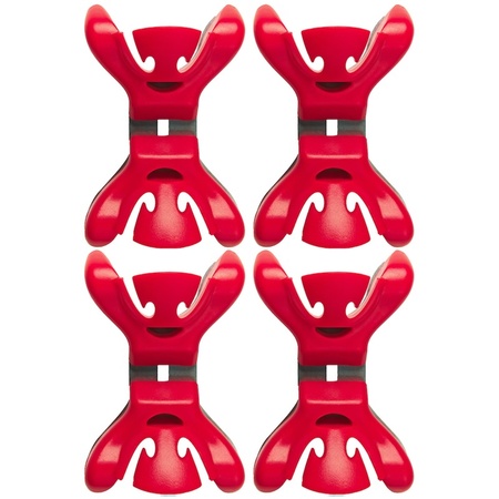 4x Garland/decorations hanging clamps red