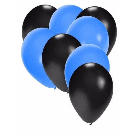 50x balloons black and blue