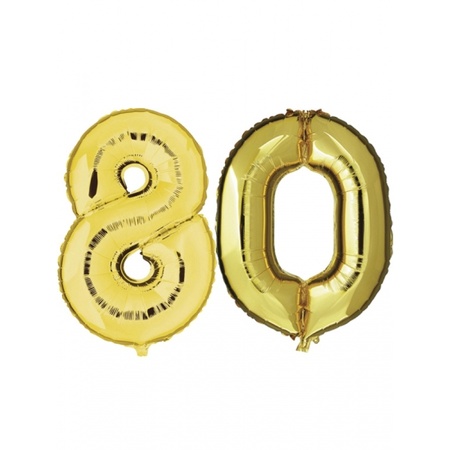 80 year foli balloons gold