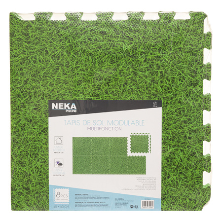 8x pieces Puzzle foam mat tiles grass 50 x 50 cm
