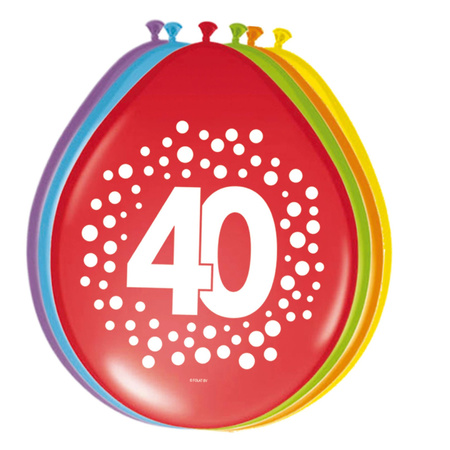 8x birthday party balloons 40 years theme 29 cm