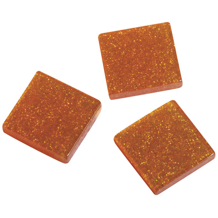 Acryl glitter mozaiek oranje 1 cm