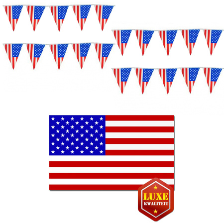 Amerika/USA vlaggen versiering set binnen/buiten 3-delig